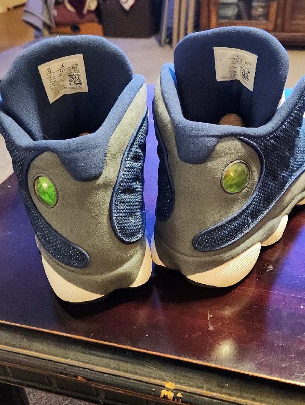 Jordan 13 "Flint" 2020 Blue and White Retro Basketball Sneakers - Picture 8 of 9